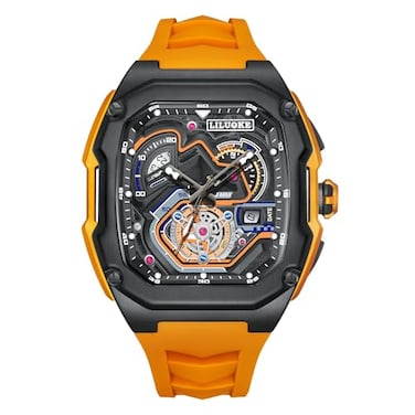 LILUOKE Mens Track Racing Watch Mechanical Dial Design 30 Meter Water Resistance Hexagonal Durable Case High Precision Quartz Movement DTLK9020G01