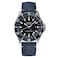 MIDO Ocean Star GMT Swiss Automatic Watch for Men 44mm Stainless Steel Case with Black Ceramic Rotating Bezel Black Dial Blue Fabric Strap M0266291705100