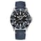 MIDO Ocean Star GMT Swiss Automatic Watch for Men 44mm Stainless Steel Case with Black Ceramic Rotating Bezel Black Dial Blue Fabric Strap M0266291705100