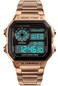 PASOY Mens Digital MultiFunction Watches 2 Time Alarm Stopwatch Countdown Backlight Waterproof Watch Rose Gold