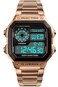 PASOY Mens Digital MultiFunction Watches 2 Time Alarm Stopwatch Countdown Backlight Waterproof Watch Rose Gold