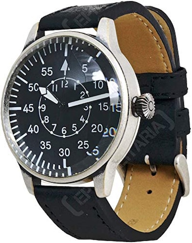 Mil-Tec MilTec Vintage Aviator Watch Black Dial Quartz Mens Flieger Pilot World War 2 Wristwatch