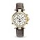 Stauer Gold Finished Graves 33 Wristwatch Automatic Watch for Men with 39mm Gold Finished Casing Moon Phase Watch with Brown Leather Band