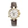 Stauer Gold Finished Graves 33 Wristwatch Automatic Watch for Men with 39mm Gold Finished Casing Moon Phase Watch with Brown Leather Band