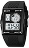 XCZAP Mens Luminous Square Digital Sports Watch Waterproof Countdown MultiFunction Watch Black White