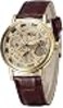 SEWOR Mens Mechanical Skeleton Transparent Vintage Style Leather Wrist Watch