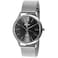 Peugeot Mens Slim Case Stainless Steel Mesh Dress Watch Black