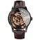 FORSINING Mens Automatic Watch with Mechanical Movement Skeleton Dial and Leather Band