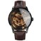 FORSINING Mens Automatic Watch with Mechanical Movement Skeleton Dial and Leather Band