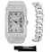 ICE STAR Mens 40mm Fully Iced Out Watch Bracelet Set Rectangle Case Silver Dial Cuban Bracelet