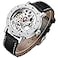 IK COLOURING Mens Watch Mechanical Stainless Steel Skeleton Steampunk Design Automatic SelfWinding Silver Case Wrist Watch