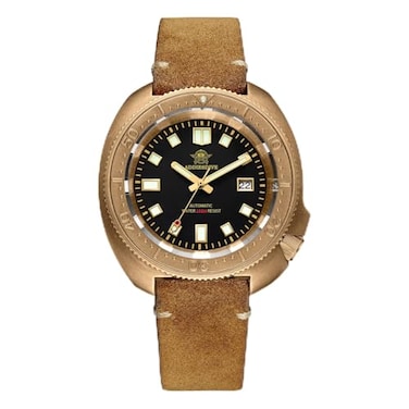 ADDIESDIVE Bronze Automatic Dive Watch Mens Wristwatch 200 M Waterproof Vintage Genuine Suede Leather Strap