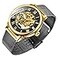 Dentily Mens Watches Classic Roman Numeral Mechanical Watch HandWind Skeleton Steampunk Watch