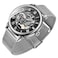 Dentily Mens Mechanical Watches Classic Roman Numeral Steampunk Watch HandWind Skeleton Watches for Men