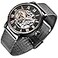 Dentily Mens Watches Mechanical HandWind Roman Numeral Skeleton Steampunk Watch for Men