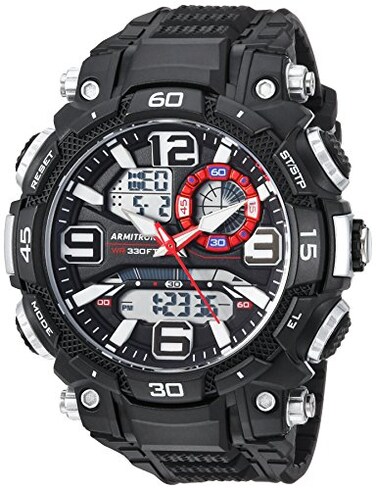 Armitron Sport Mens AnalogDigital Chronograph Resin Strap Watch