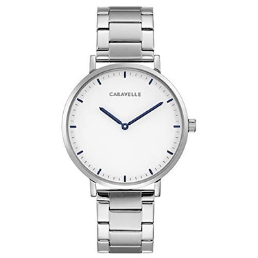 Caravelle New York Bulova min Max Quartz Mens Watch Stainless Steel SilverTone Model 43A150