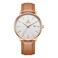 CHEETAH Minimalist Waterproof Auto Date Quartz Watches for Men with Leather Strap Rose GoldTone Case