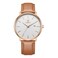 CHEETAH Minimalist Waterproof Auto Date Quartz Watches for Men with Leather Strap Rose GoldTone Case