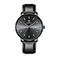 CHEETAH Minimalist Waterproof Quartz Watches for Men with Leather Strap in Black Auto Date