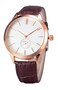 CARLIEN Rose Gold Case Automatic Simple Dial Leather Strap Business Mechanical Watch for Men Rose Gold