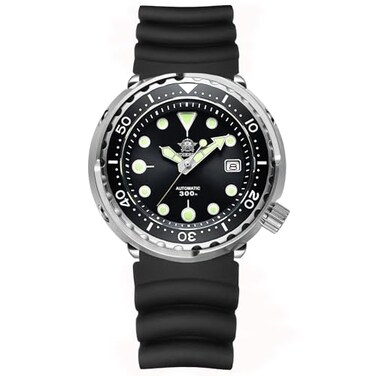 ADDIESDIVE 41 MM Large Face Dive Watches for Men Automatic Wristwatch NH35a Diver 300M Luminous Sapphire Crystal Watch MyH5 Black Rubber Strap