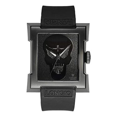 LONGIO Automatic Watches for MenUnique Watches with Original Swiss Mechanical MovementAsmaraBlack Skull