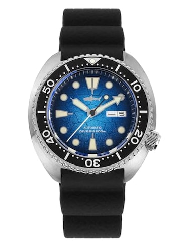 TACTICAL FROG Heimdallr 44mm Mens Automatic Dive Watch Blue Dial Rubber Band