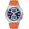 Bulova Marc Anthony Sport Strap Quartz Watch Stainless Steel Sapphire Crystal Orange and Blue