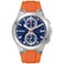 Bulova Marc Anthony Sport Strap Quartz Watch Stainless Steel Sapphire Crystal Orange and Blue