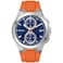 Bulova Marc Anthony Sport Strap Quartz Watch Stainless Steel Sapphire Crystal Orange and Blue