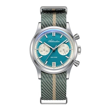 ADDIESDIVE 38 MM Chronograph Watch Quartz Sweep Second Movement 100 M Waterproof BGW9 Luminous Owl Dial Sport Watches for Men Nylon Strap