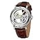 FORSINING Mens Unique Design Luxury Automatic Movt Popular Style Genuine Leather Strap Skeleton Watch