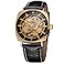 FORSINING Mens Mechanical SelfWinding Skeleton Analogue Dial Trendy Watch with Leather Strap