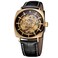FORSINING Mens Mechanical SelfWinding Skeleton Analogue Dial Trendy Watch with Leather Strap