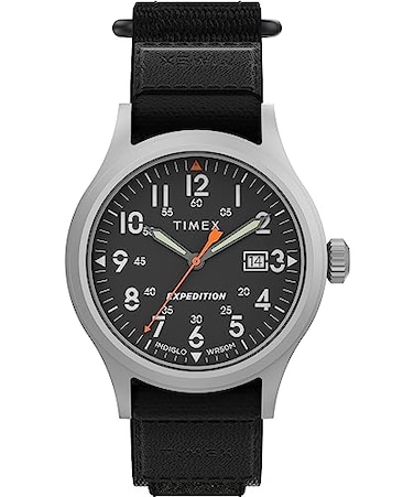 Timex Mens Expedition Scout 40mm Watch Black Fastwrap Black Dial IP Steel Case