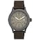 Timex Mens Expedition Scout 40mm Watch Gunmetal Case Khaki Dial with Dark Brown Leather Strap