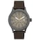 Timex Mens Expedition Scout 40mm Watch Gunmetal Case Khaki Dial with Dark Brown Leather Strap