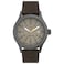 Timex Mens Expedition Scout 40mm Watch Gunmetal Case Khaki Dial with Dark Brown Leather Strap