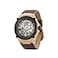 SURVAN WatchDesigner Mens Luxury Automatic Mechanical Skeleton Watch 47mm Silver Case Brown Leather Strap Water Resistant No Battery Needed Pure Mechanical Power