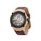 SURVAN WatchDesigner Mens Luxury Automatic Mechanical Skeleton Watch 47mm Silver Case Brown Leather Strap Water Resistant No Battery Needed Pure Mechanical Power