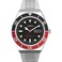 Timex Mens M79 Automatic 40mm Watch SilverTone Case Black Dial RedBlack Top Ring with Stainless Steel Bracelet