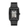 RELIC by Fossil Mens Allen Rectangular Black Stainless Steel Bracelet Automatic Watch Rectangle Watch for Men