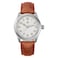 TACTICAL FROG Militado ML08 Field Watch for Men 38mm VH31 Sweeping Second Quartz Watch Sapphire Crystal 100M Water Resistant Screw Down Crown Brown Leather Strap White Dial YellowHand