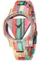 Dentily Natural Colorful Bamboo Watch Mens Womens UniqueTriangular Wooden Watches Mens Creative Hollow dial Bamboo Watch