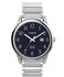 Timex Mens Easy Reader 40mm Watch SilverTone Expansion Band Blue Dial SilverTone Case