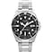Timex Mens Diver Inspired 42mm Watch SilverTone Bracelet Black Dial SilverTone Case