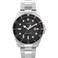 Timex Mens Diver Inspired 42mm Watch SilverTone Bracelet Black Dial SilverTone Case