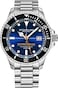 Stuhrling Original Mens Swiss Automatic Stainless Steel Professional DEPTHMASTER Dive Watch 200 Meters Water Resistant Brushed and Beveled Bracelet with Divers Safety Clasp and Screw Down Crown