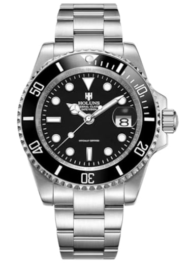 LOREO Luxury Mens Automatic Mechanical Watch 40mm Luminous Sapphire Glass Ceramic Bezel Water Resistant Stainless Steel Watches Black Dial